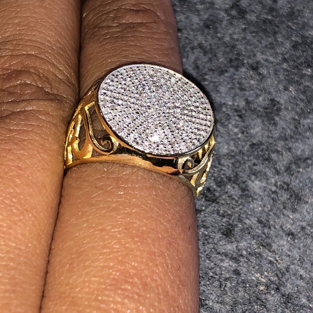 Men’s custom made real diamond pinky ring .54cttw - Picture 5 of 7